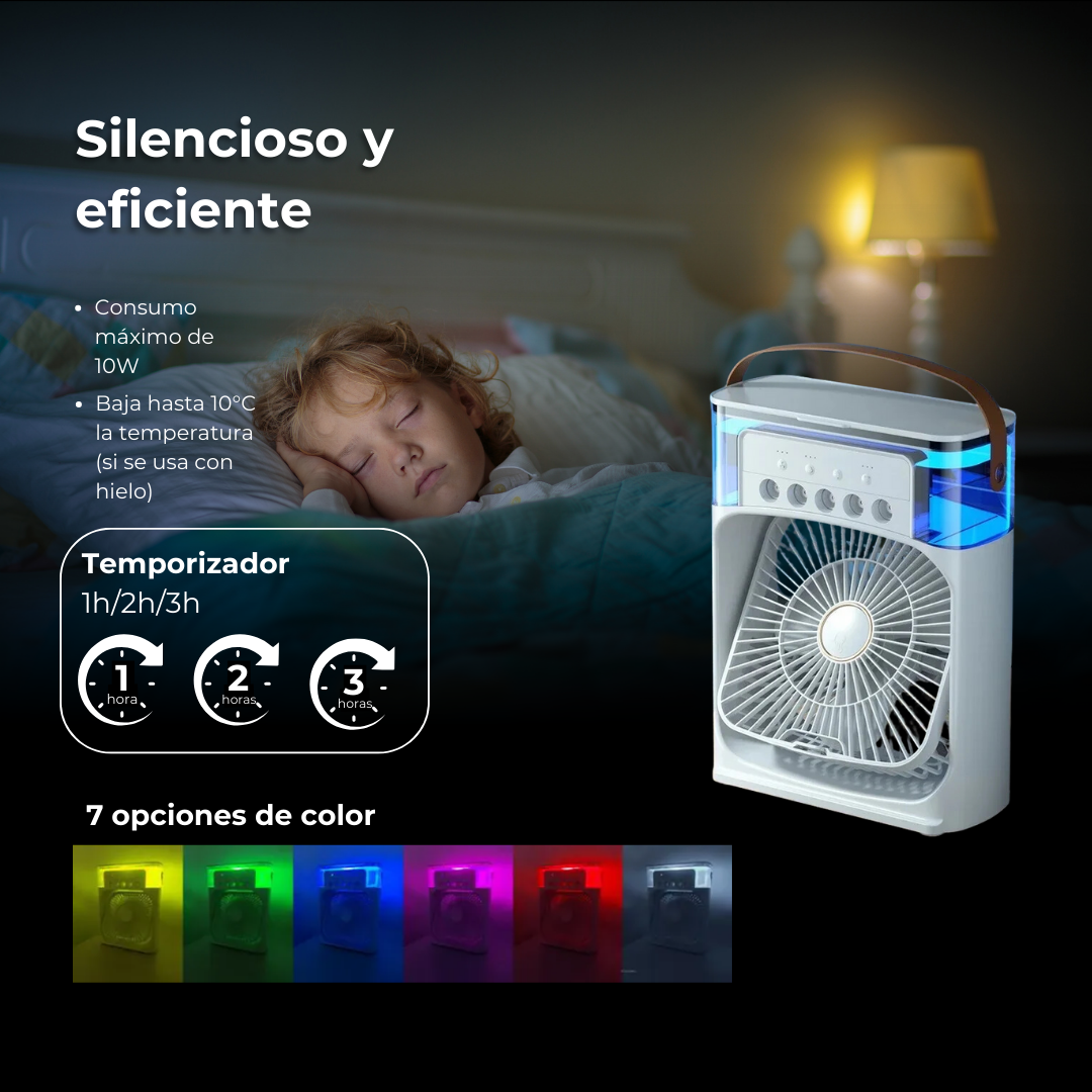 Air Cooler Fan™ Enfriador de Aire con Humidificador y Luz LED